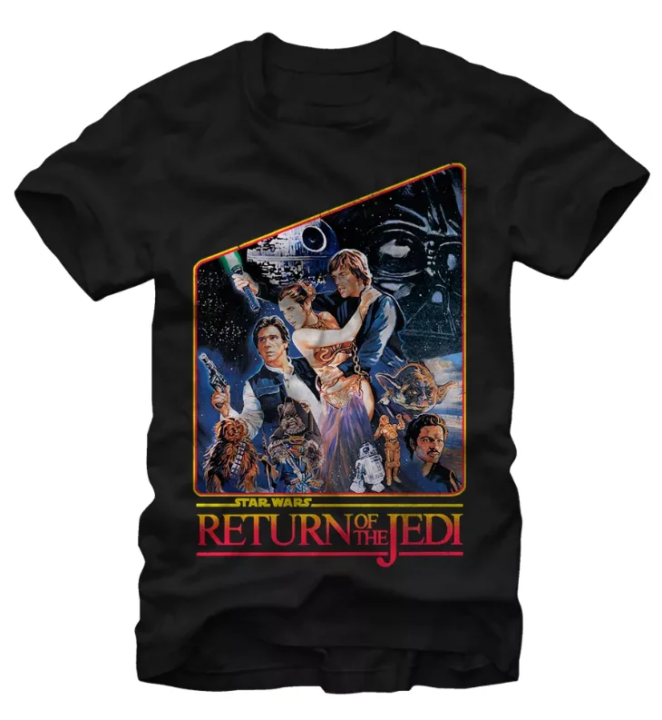 Camisetas de manga curta masculinas e femininas de Star Wars, camisetas de ficção científica retrô casuais estampadas com logotipo de Star Wars