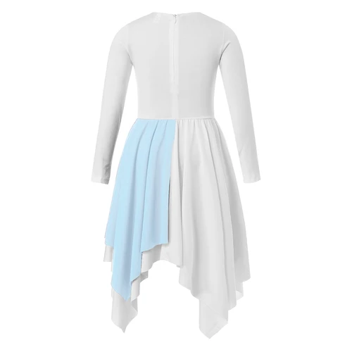Imagen 2 del producto Vestido de baile de alabanza de Ballet para niñas, vestidos líricos modernos de manga larga, disfraz de actuación de adoración de la Iglesia, celebración del espíritu