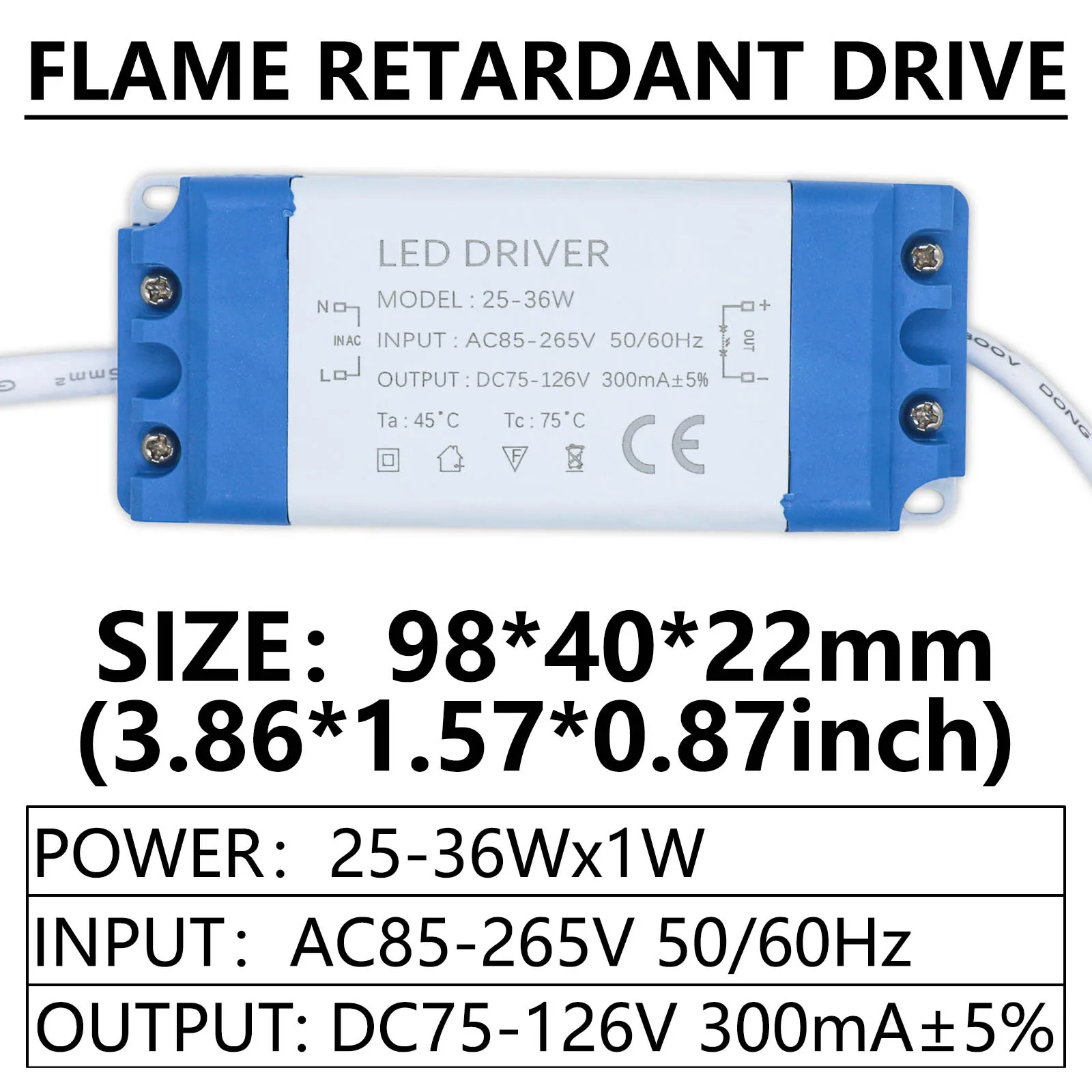 LED Driver Power Supply 300mA 3W 8W 10W 15W 18W 20W 30W 36W Constant Current Automatic Voltage Control Lighting Transformers