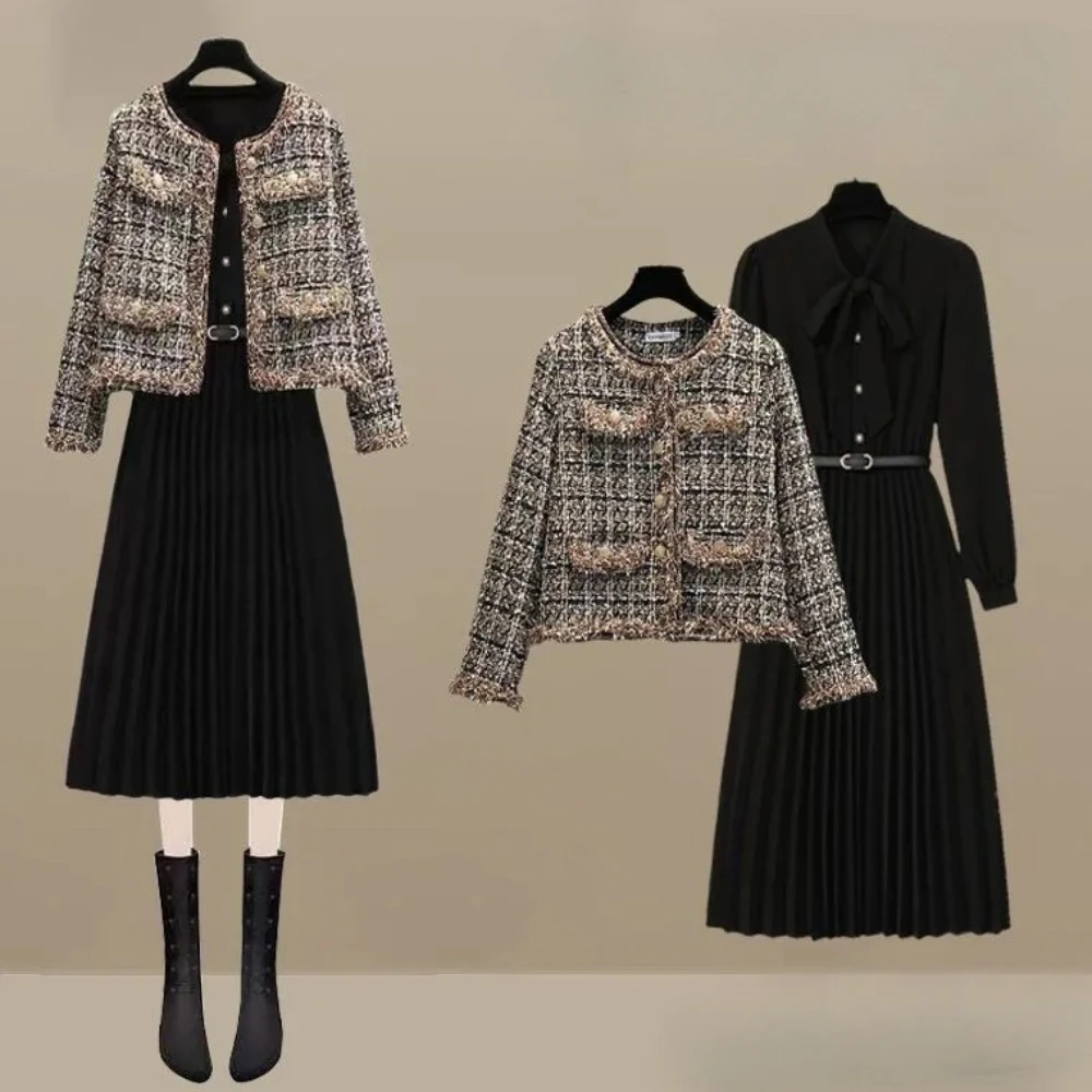 

Autumn/winter 2024 New High-end Fashion Outfit, Fashionable Temperament, Small Fragrant Style Jacket, Dress, Two-piece Set