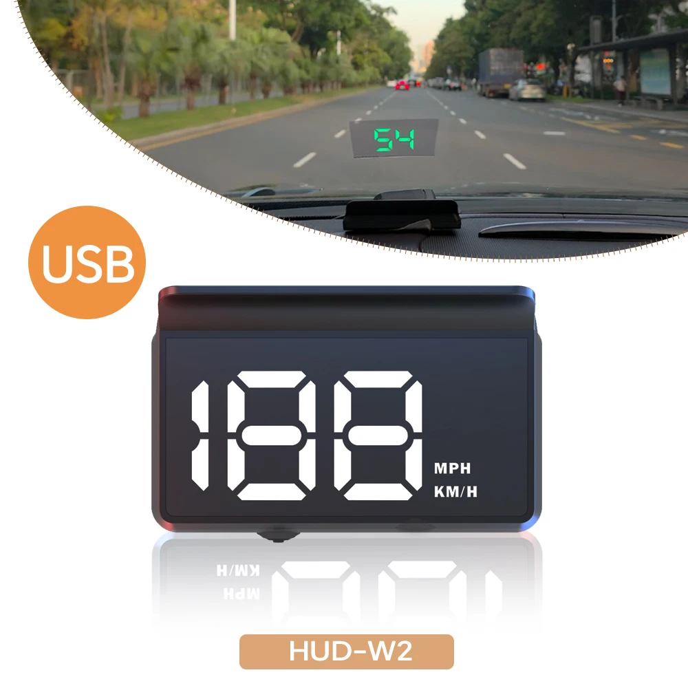 

Top Selling Factory 2 Years Warranty 100% Universal Auto Digital Car Hud Head up Display W2 GPS Speedometer for Car Truck Bus