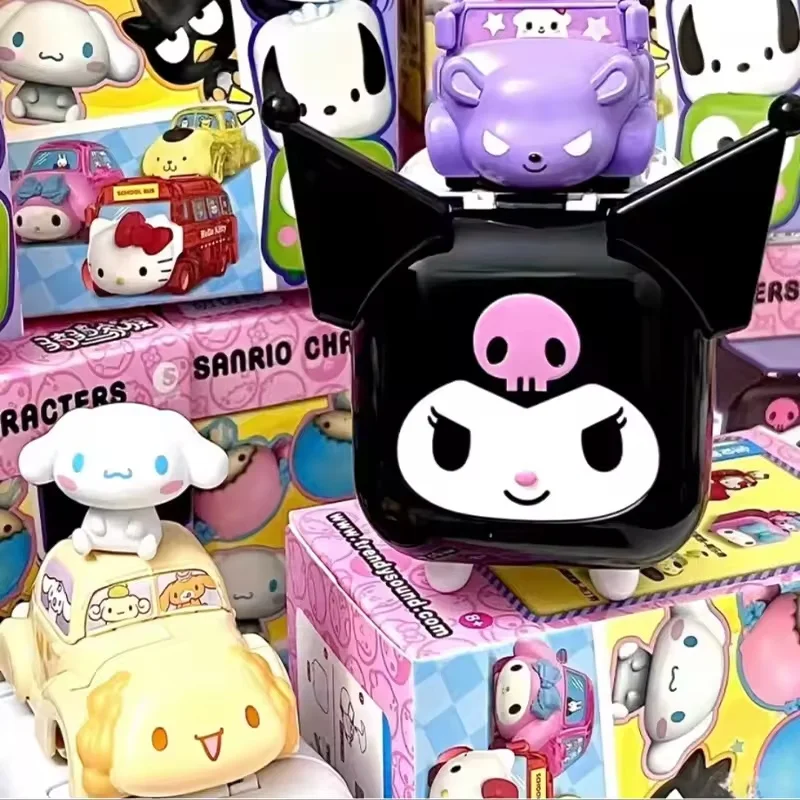 2025 النسخة الأصلية الجديدة Miniso صندوق أعمى ركوب الأسرة Kuromi صندوق أعمى Meileti حلية سيارة التراص الموسيقى لعب الأطفال هدية