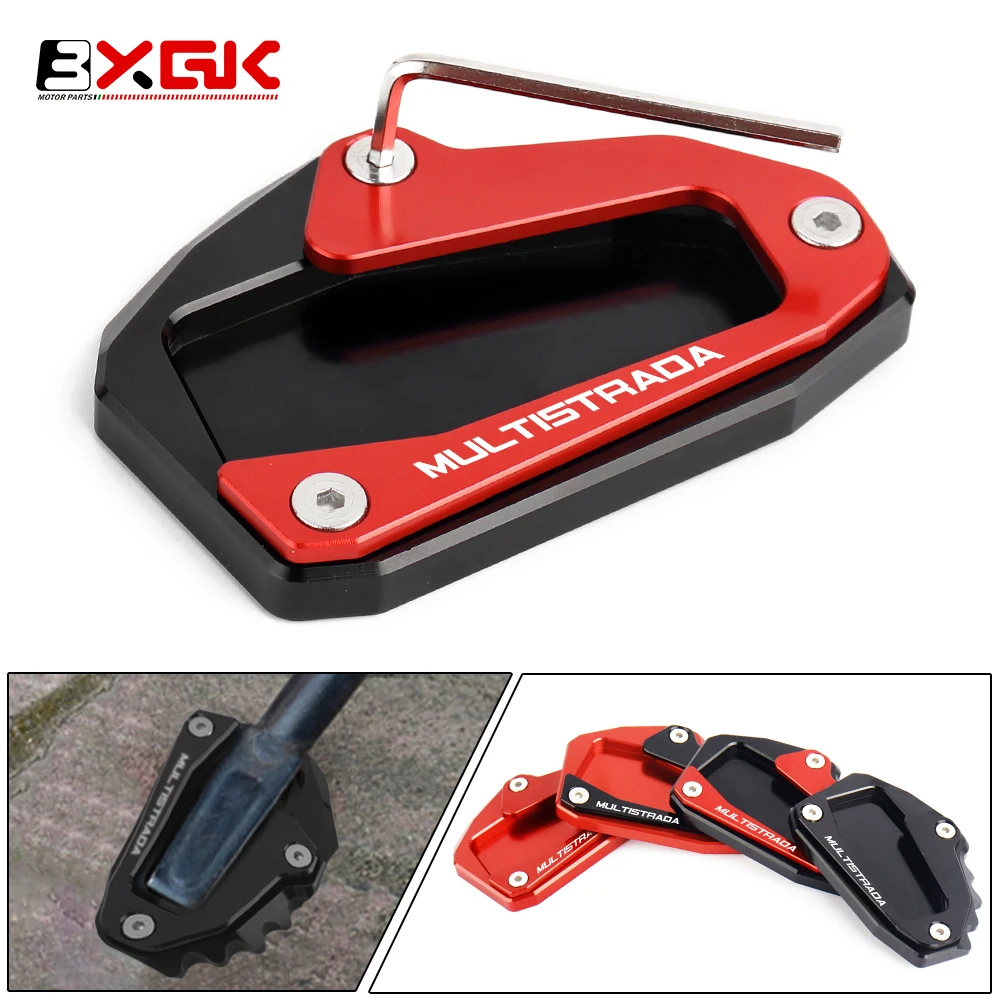 Soporte lateral para motocicleta, almohadilla de extensión, placa de soporte para Ducati Multistrada 950 1100 1200 1200S/GT 1260 S V4S V4 V2 V2S