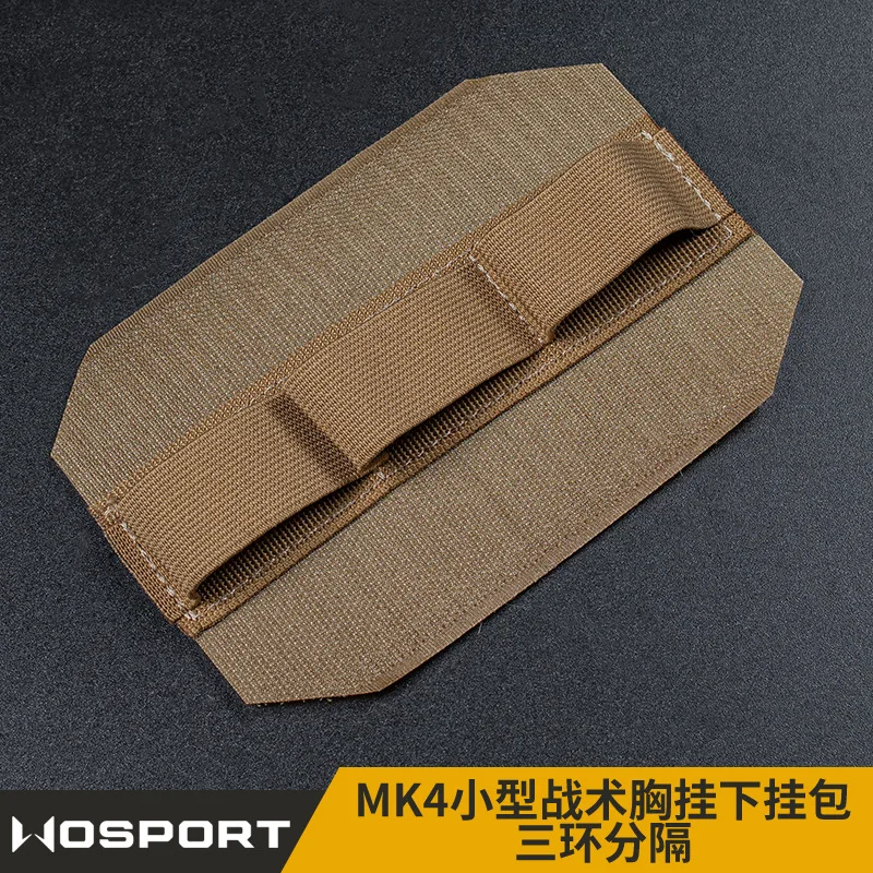 WOSPORT MK4 Маленькая тактическая нагрудная подвесная сумка с тремя кольцами, эластичная перегородка для хранения инструментов на липучке