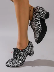 Ladies Latin Dance Shoes Women Professional Ballroom Dancing Shoes Woman Heels Modern Dance Shoes Women Practice Closed Toe 