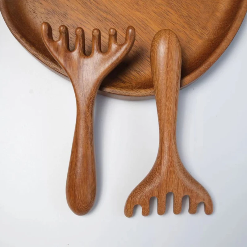 Masajeador de cuero cabelludo, herramienta Gua Sha, rascador de espalda, Spa, peine de masaje meridiano de mano, cuidado del cabello, promueve la circulación sanguínea, 1 ud.