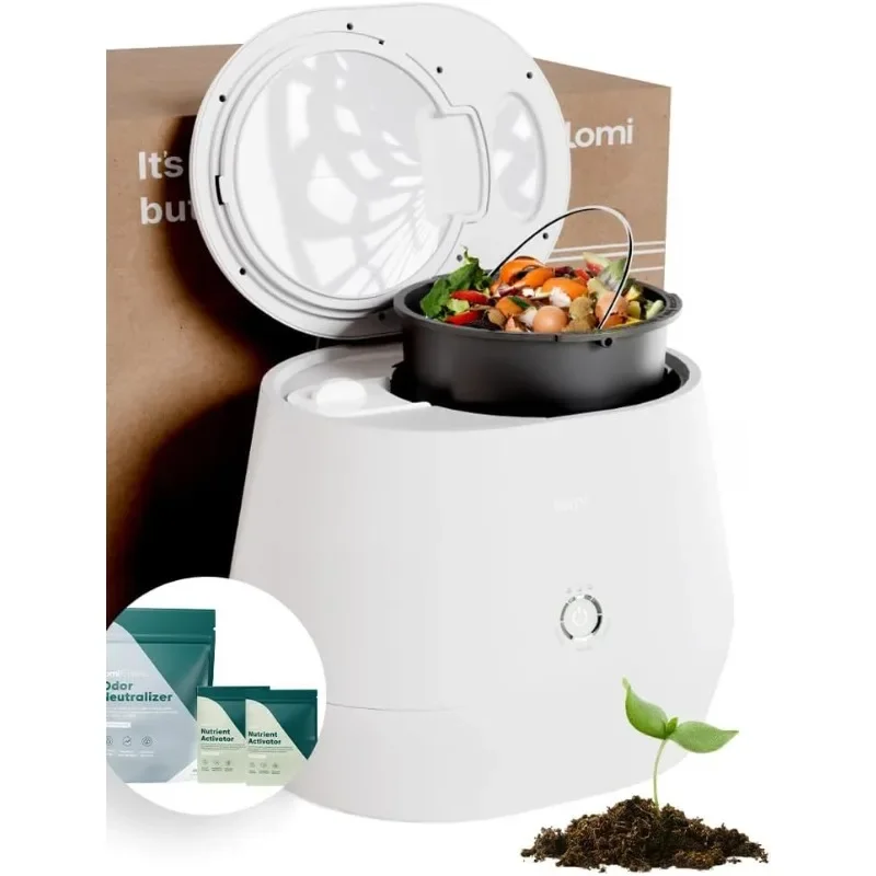 Lomi 1 Bundle –3L,Electric Composter (90 Cycles), World’s First Smart Waste Kitchen Bin That Turns Waste into Natural Fertilizer