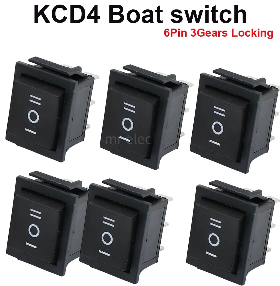10PCS 6Pin 3Gears double throw forward reverse six leg threespeed power supply ship switch children electric car motorcycle KCD4