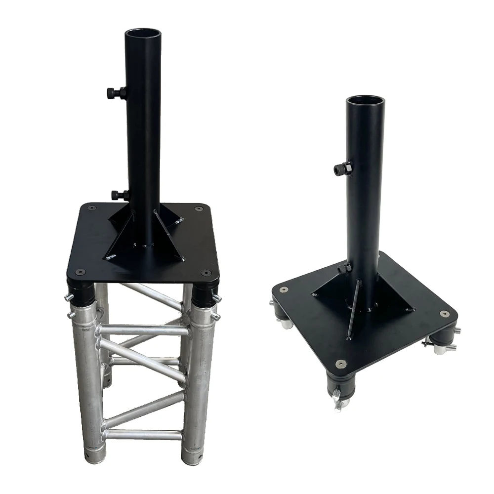 Custom K34 Spigot Truss Top Base Plate with Steel Tube Insert and Tightening Knobs for Lighting Speaker Pole
