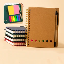 Creative Portable Notebook with Sticky Notes and PenStudent Office Notebook Sticky Notes Stationery Convenience Stickers Set