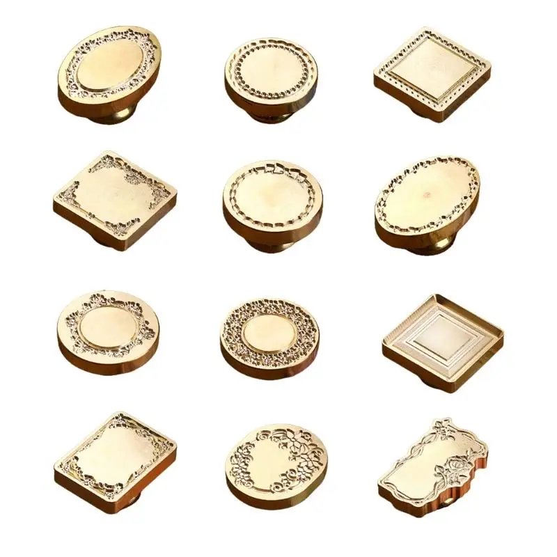 

Q6PE Wax Stamp Head, Wax Seal Stamp Head, Round/Oval/Square Wax Seal Stamp Head for Seal Envelope Invitation Scrapbooking