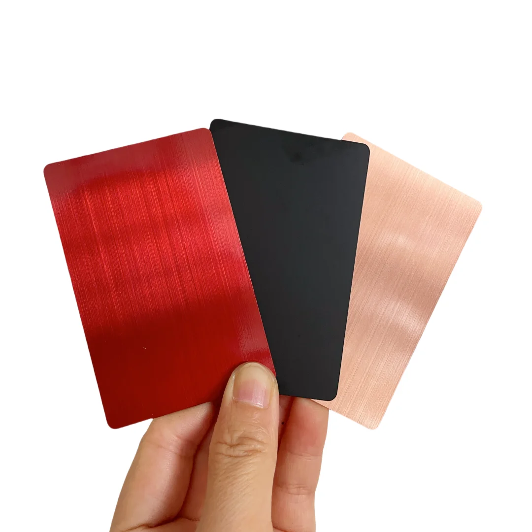 Customized inquiry Full Blank 0.8mm Personalized Wholesale Brush Stainless Steel Metal Business Card