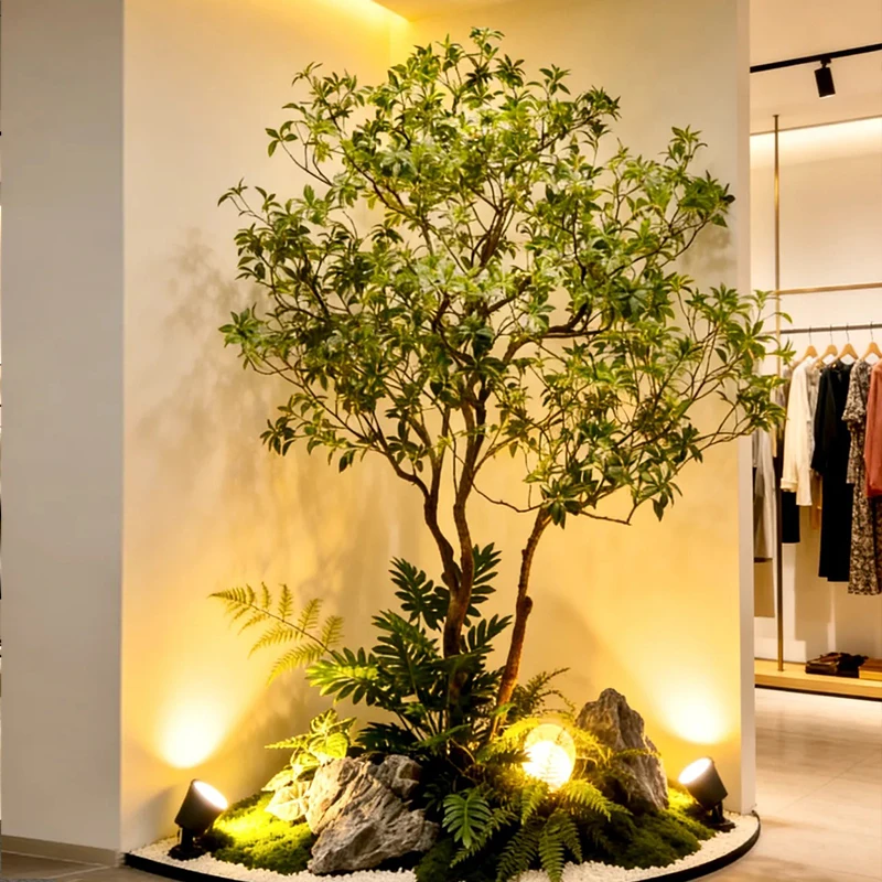 

Искусственное дерево, имитирующее опаленную древесину, большое, для ландшафтного дизайна, декоративное, для помещений, для веранды, окна, отеля, ландшафтный декор