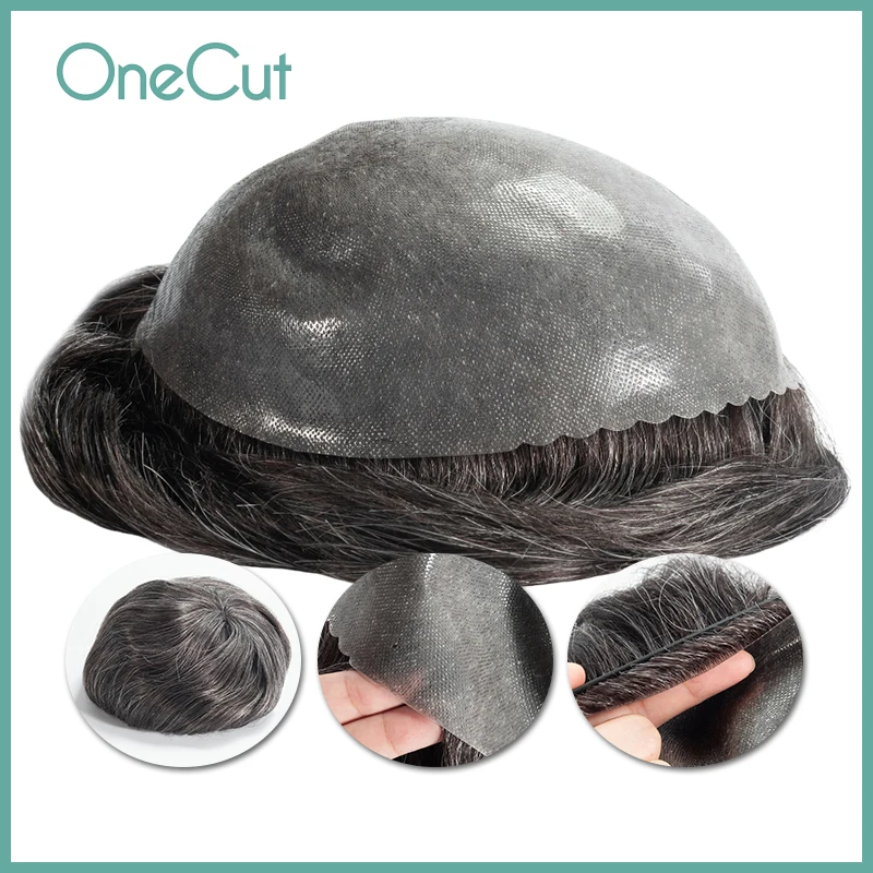 

SKIN Durable PU Base Toupee for Men VLoop Remy Wig Human Hair Male Capillary Prothesis Natural Hairline 0.1mm Replacement System