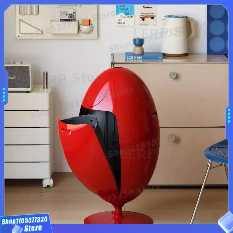 Creative Dinosaur Egg Trash Can Rotating Waste Bin for Living Room Bedroom High End Decorative Storage Bucket Environmental