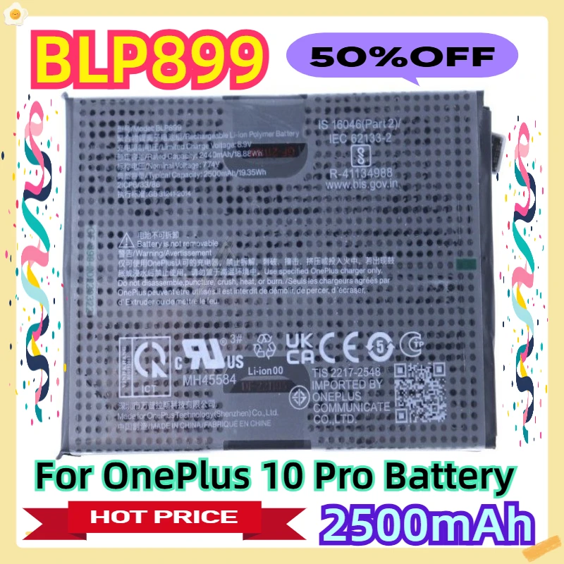 

For OnePlus 10 Pro Battery 2500mAh BLP899
