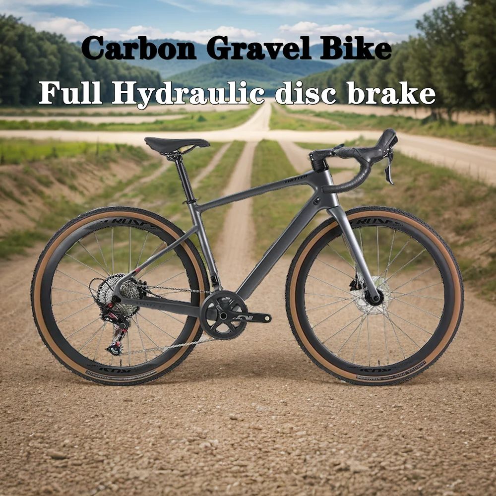 700*40C carbon fiber gravel bike hydraulic disc brake road Bicycle 12 speed Road Racing bicicleta with inner carbon handlebar