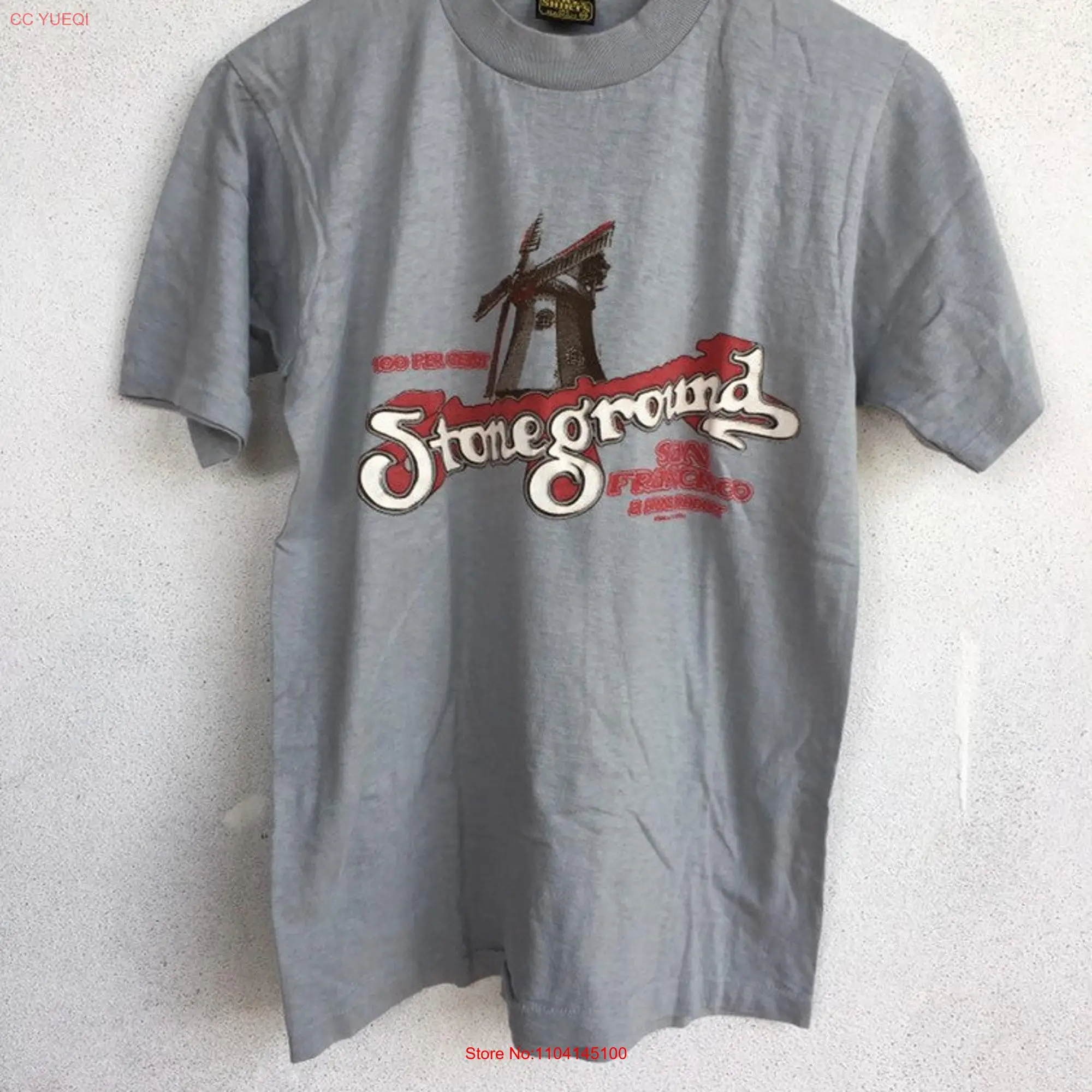 Vintage 70s Stoneground 100 per cent San Francisco a home product blues rock band T Shirt promo concert M