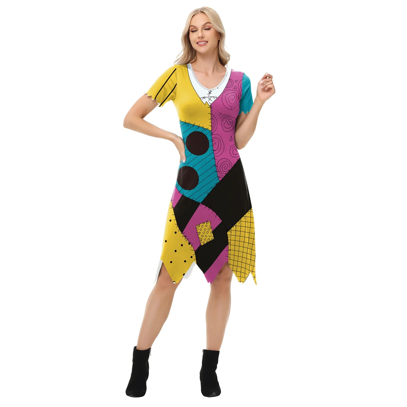 Halloween Anime Movie Sally Cosplay Costume For Women Christmas Dresses Carnival Party Bodysuits Dress Up Female Women Leggings - view 4