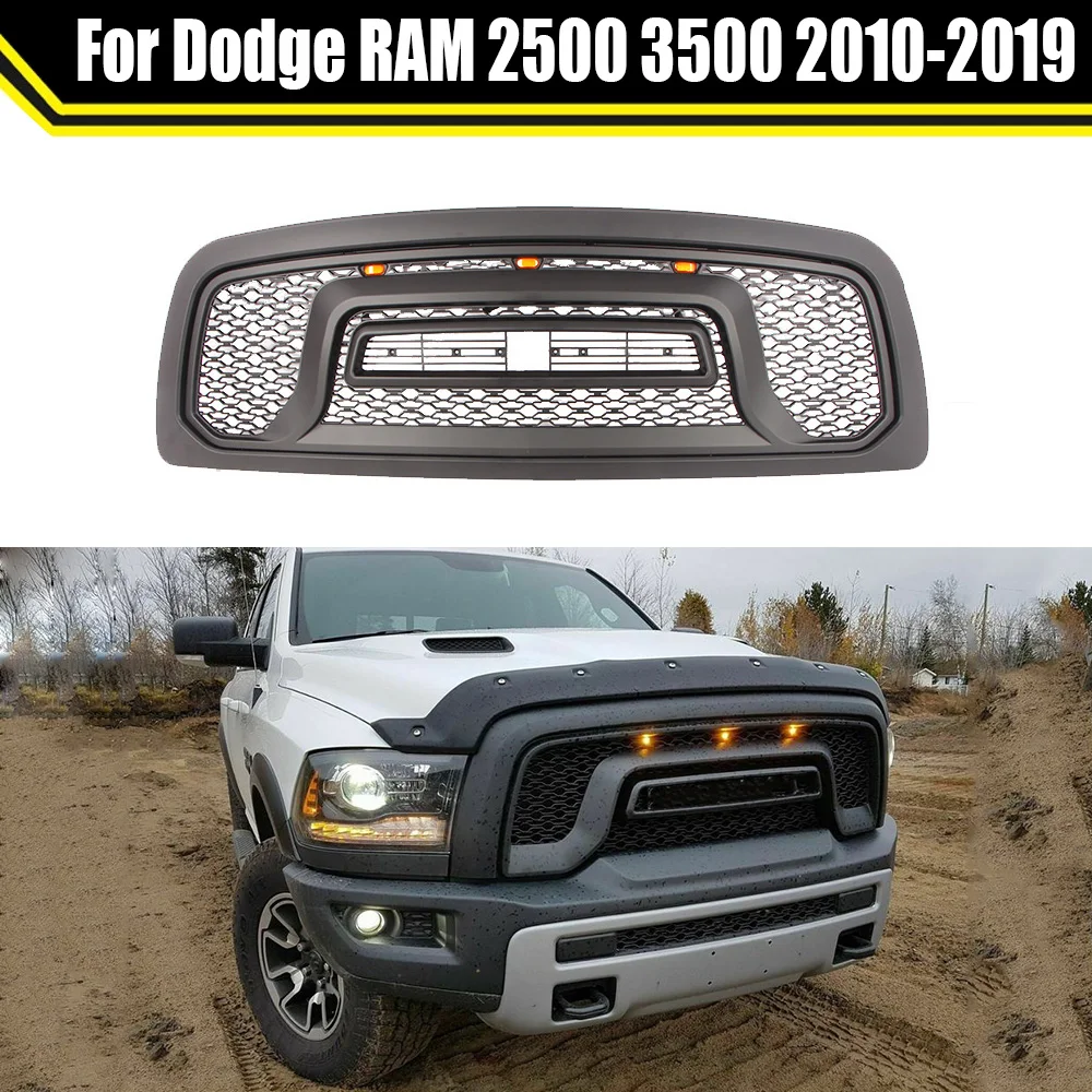 

Modified For Dodge RAM 2500 3500 2010-2019 Radiator Trims Cover Racing Grill Grills Hood Mesh Front Grille Upper Bumper Grilles