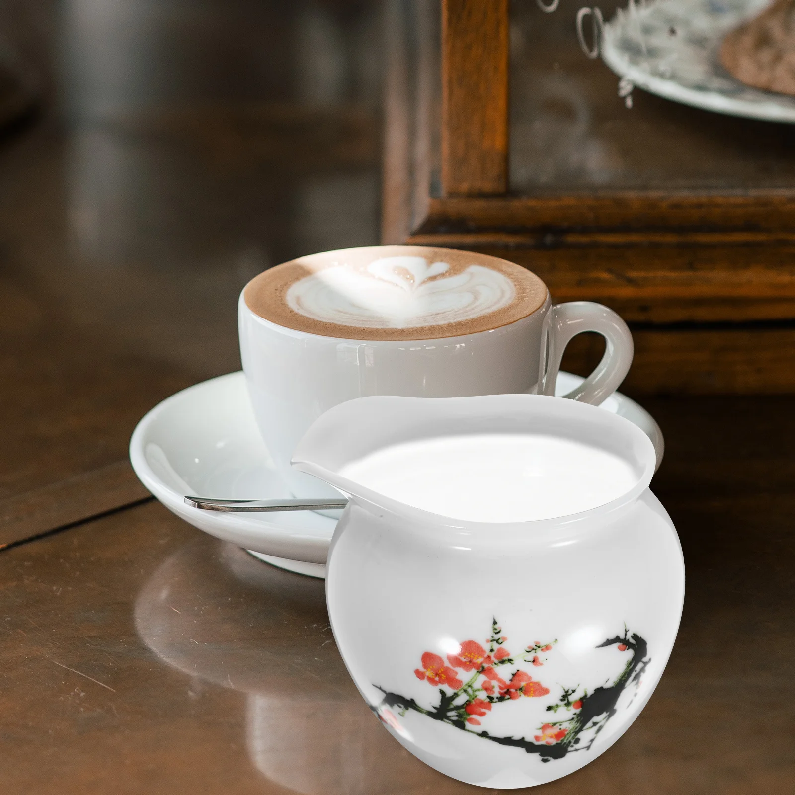 

Ceramic Milk Pitcher Small Capacity Sauce Jug Spout Ceramic Creamer Pitcher Maple Syrup Dispenser Salad Dressing Gravy Boat