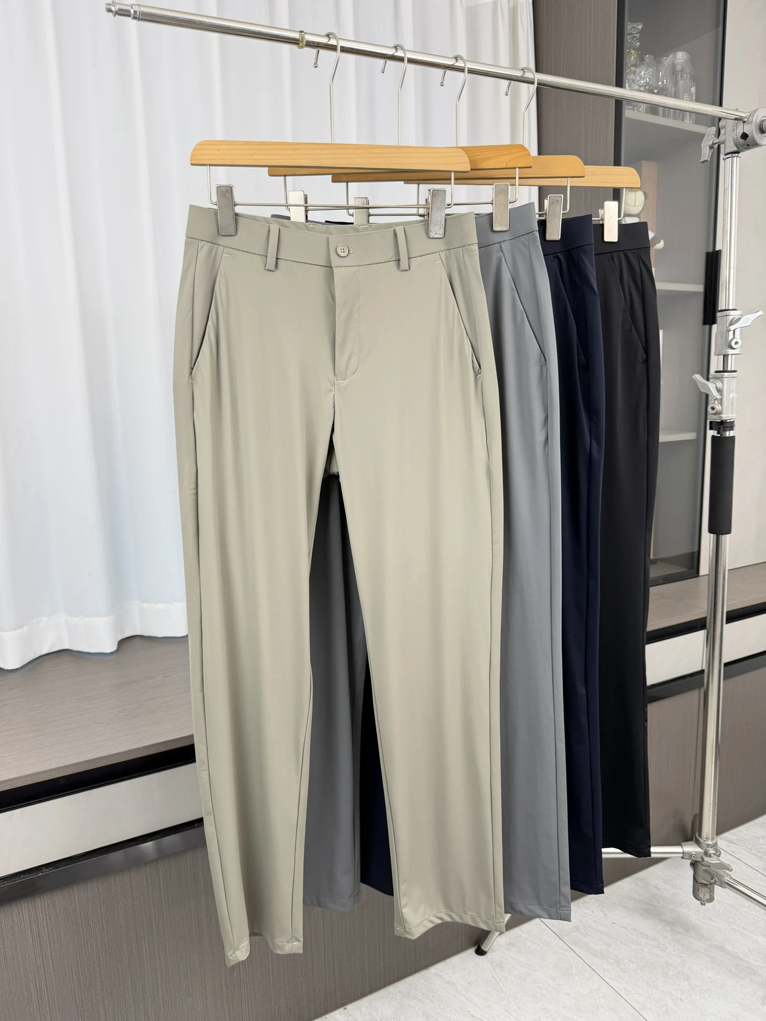 Silky Smooth Business Casual Straight Leg Pants Breathable Four-Way Stretch Summer Comfortable Men's Clothing Straight Pants