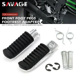 Front Footrest Foot Pegs For KAWASAKI NINJA 250 400 650 1000 VERSYS Z1000SX Z750 ER6F ZX6R ZX12R Motorcycle Rubber Pedal Pads