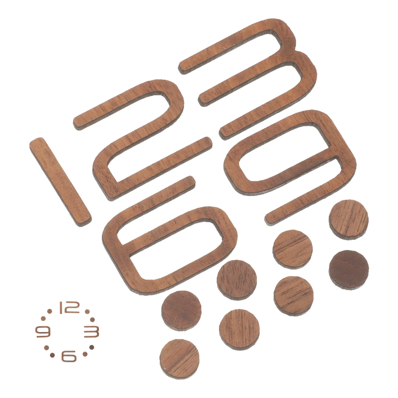 1Set Clock Numerals DIY Sturdy Wood Hanging Clock Numbers Kit Replacement Parts for Wall Clocks DIY Clocks Set