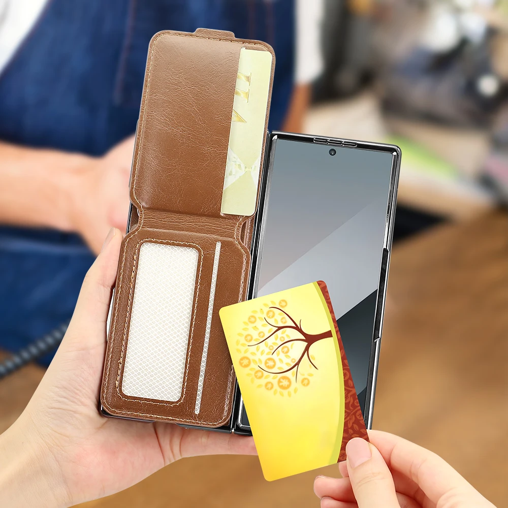 VIETAO-Strong Magnet Cell Phone Case With Card Slot Holder For Samsung Galaxy Z Fold 6 5 Case WIth Foldable Screen Protector