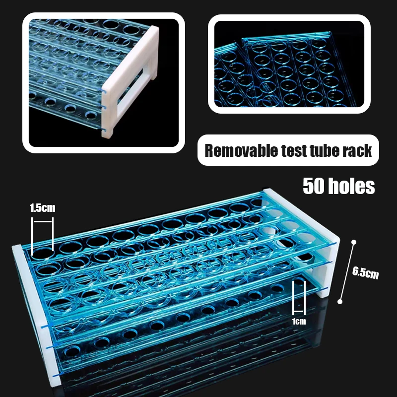 Soporte para tubos de ensayo de 50 agujeros, soporte para plantas de interior, posiciones desmontables para interiores, soporte para tubos de ensayo