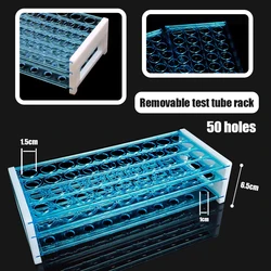 50 Holes Test Tube Rack Test Indoor Plant Stand Indoor Detachable Positions Three Deck Test Tube Holder Removable