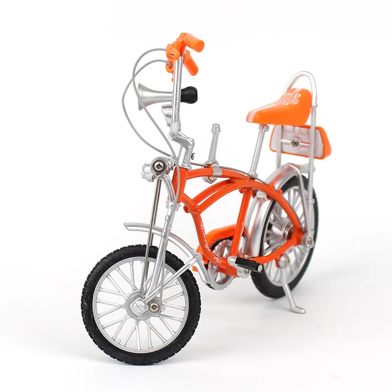 1:10 New Model Mini Alloy Bicycle Diecast Orange Fashion Metal Bike Simulation Finger Mountain Bikes Collection Gifts Toys Boys