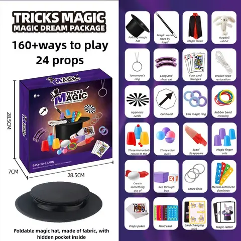 Children Magic Performance Props Set Beginners Magic Tricks Kit Kids Educational Interactive Toys Close-up Magic Playing Cards