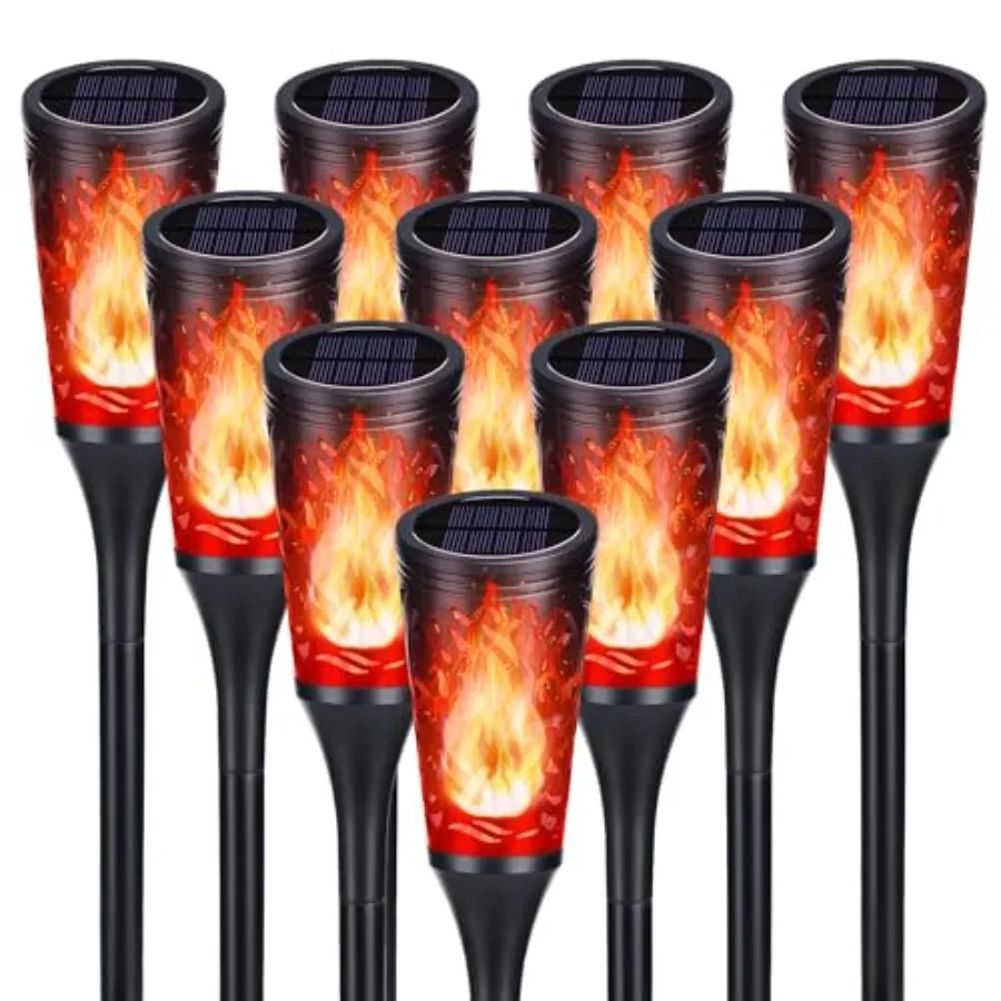 Solar Lights Outdoor, Solar Torch Lights with Flickering Flame, IP65 Waterproof Yard Lights Landscape Decoration Lighting for O