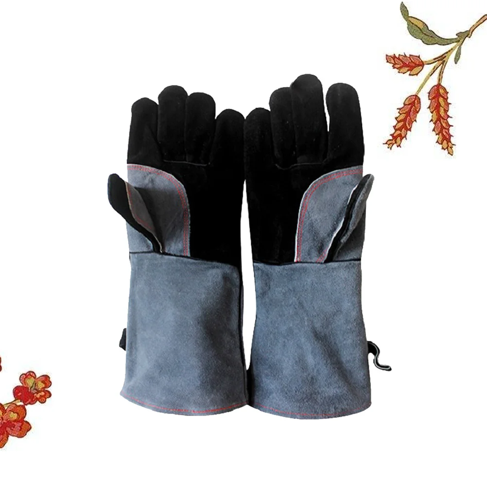 Cowhide Welding Gloves Premium Heat Fire Resistant for Bbq Grill Fireplace Welding Oven Fire Retardant Strong Stitch