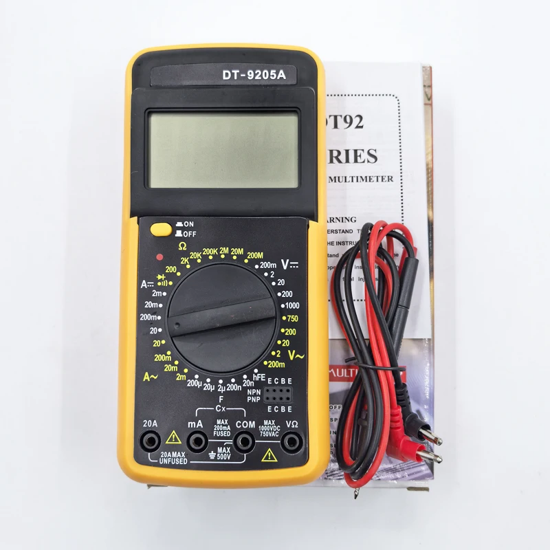 Multímetro digital profissional – DMM para tensão CA/CC, corrente, capacitância de resistência e testador de amperímetro de voltímetro portátil hFE