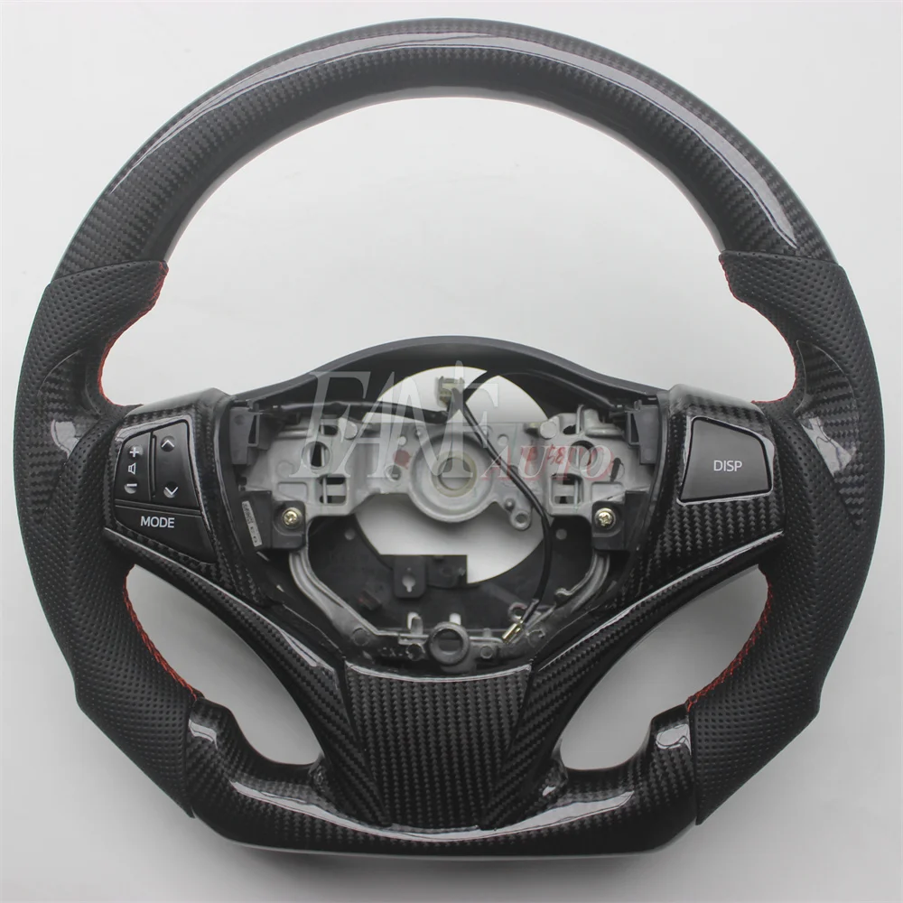 

Replacement Toyota Yaris L Vios 2014-2021 Real Carbon Fiber Steering Wheel with Leather