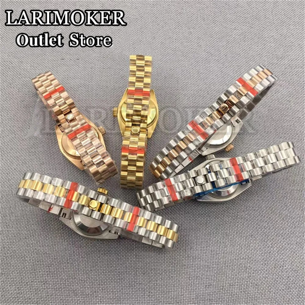 LARIMOKER 26mm silver gold watch case sapphire glass silver black green dial fit NH05 NH06 movement Ms. watch case