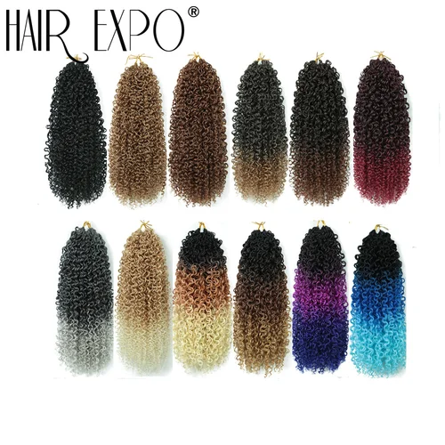 Imagen 2 del producto Extensiones de cabello trenzado Yanky sintético de 14 "", pelo rizado Passion Twist de ganchillo, cabello senegalés pre-trenzado