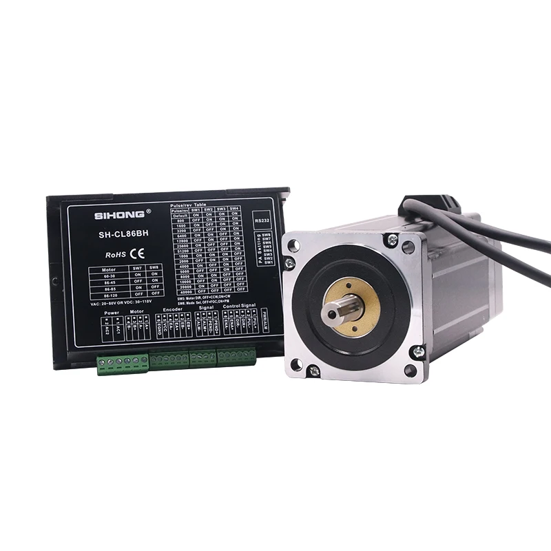 Siheng  Motor 2 Phase Nema 34 Closed Loop Stepper Motor Set 12Nm 6A 86mm Closed Loop Stepping Motor Encoder