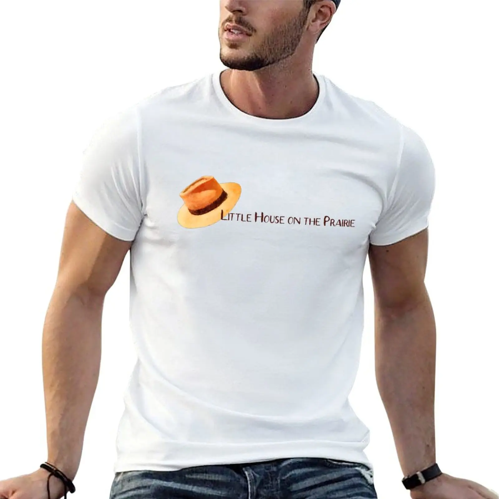 Pa’s Hat Little House on the Prairie T-Shirt Big Size Short Sleeve Casual Top