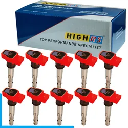 8/10PCS Ignition Coil For Audi 4.2 V8 5.2 V10 A6 S6 A5 S5 A7 A8 S8 R8 06E905115B 06E905115C 06E905115A 06E905115D 07K905715F