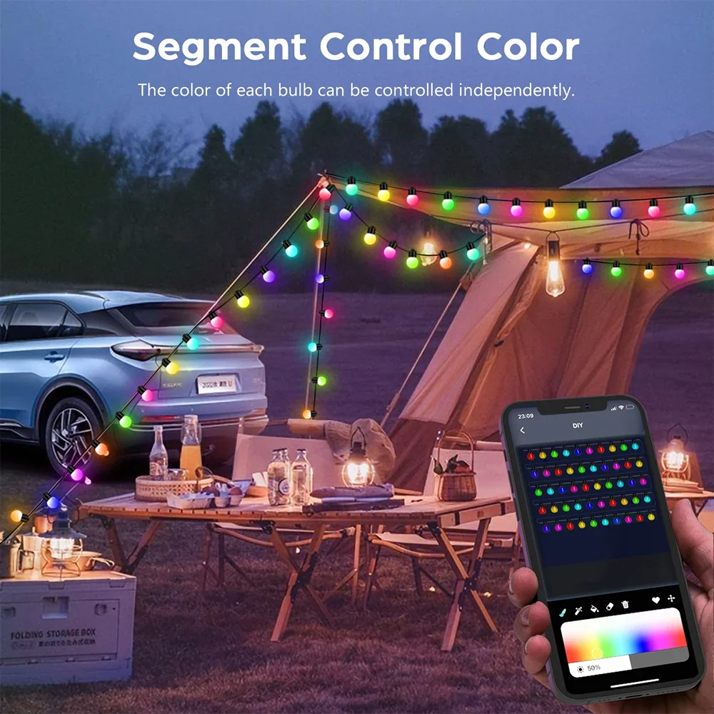 LED Fairy Light String USB DC5V Dromerige kleur RGB IC LED Ronde Bal String Light Kerstfeest Verjaardag Decoratie Licht