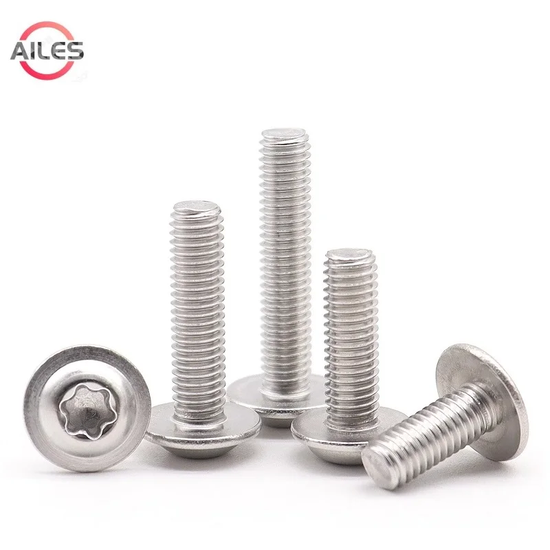

304 Stainless Steel M2 M2.5 M3 M4 M5 Torx Washer Button Head Bolts Six Lobe Screws with Washer Pad with Free Key Wrench