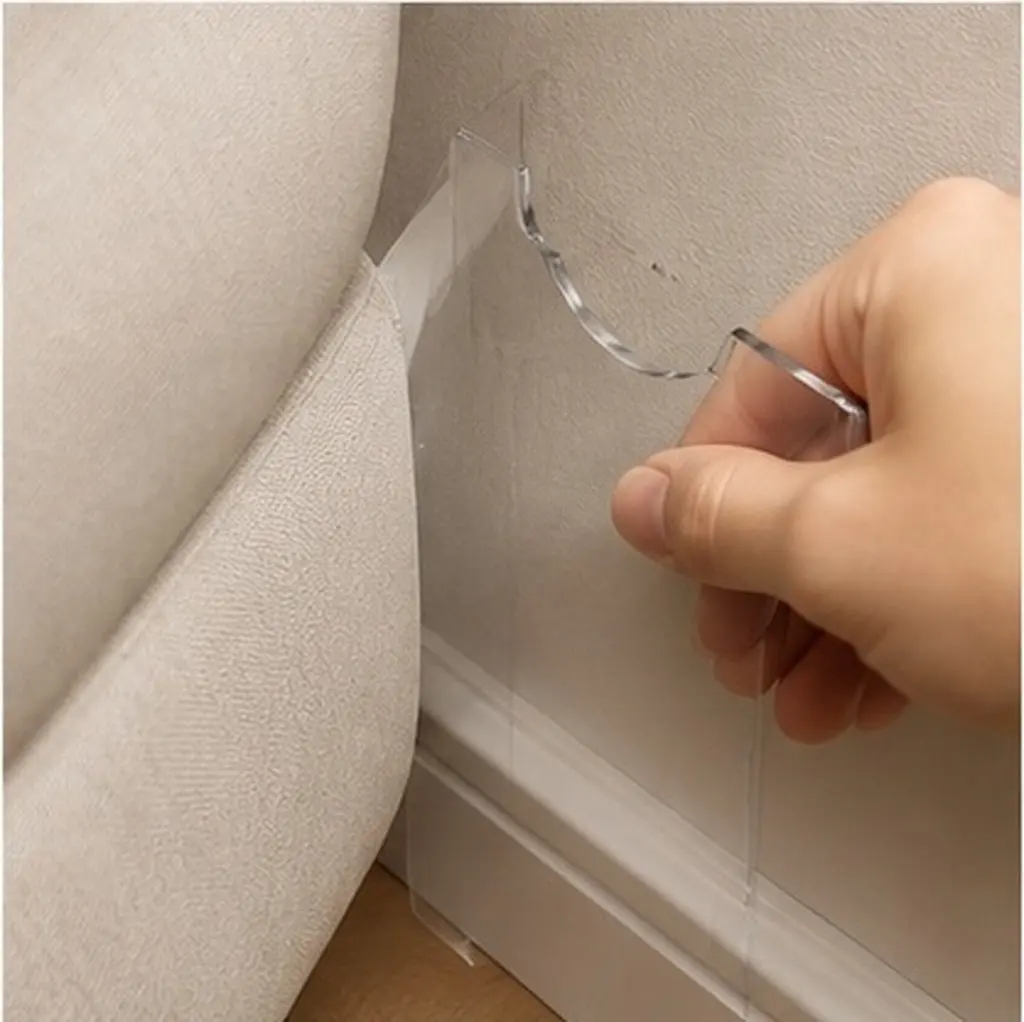 2Pcs Sofa Under Couch Spacers Transparent Universal Wall Gap Spacers Furniture Stoppers Fire Safety Electrical Outlet Protectors