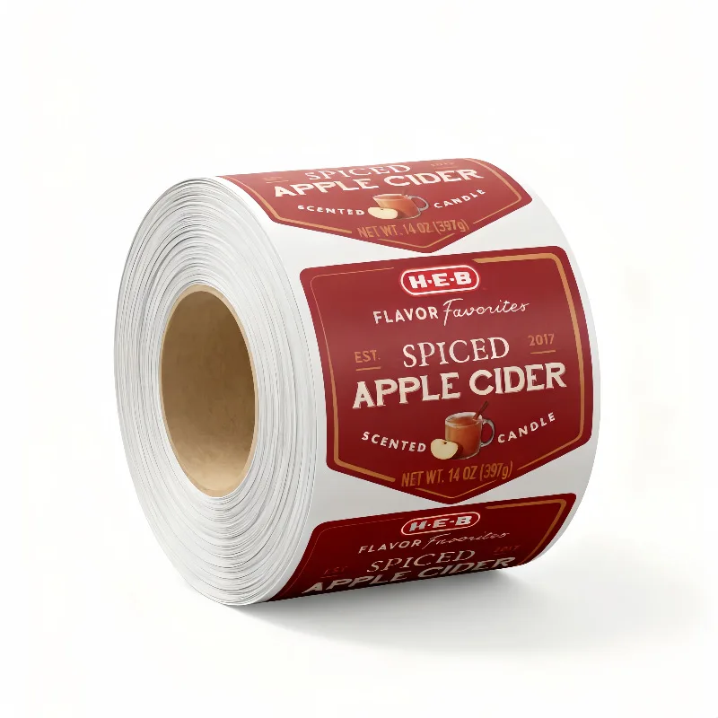 Customized Waterproof Apple Juice Sticker Irregular Die-Cut Cider Self Seal Color Printing Labels with Your Own Designs