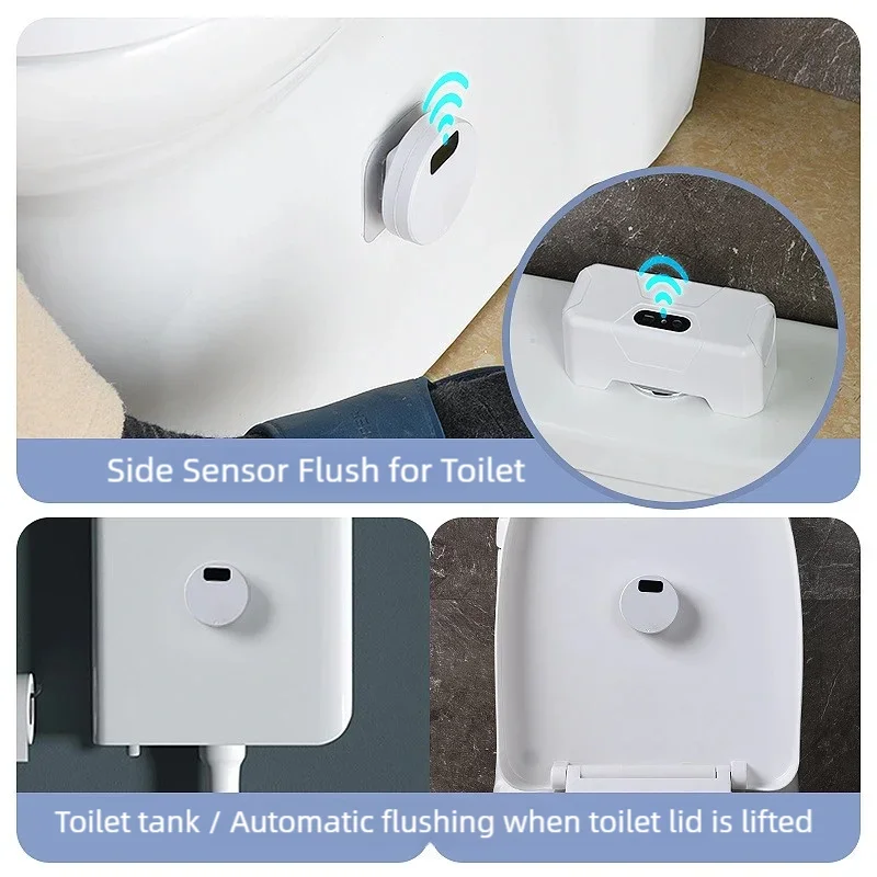 Auto Toilet Flush Sensing Flushers Splash-proof Wireless Intelligent Public Toilets Touchless Auto Flush Wc Exhaust Valve System