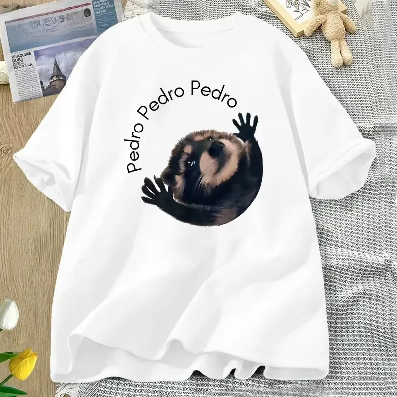 

Футболка Pedro Raccoon с забавным изображением танцующей панды, футболка с графическим принтом, женская футболка с животными, футболка с коротким рукавом, женская одежда, топ в стиле Y2k