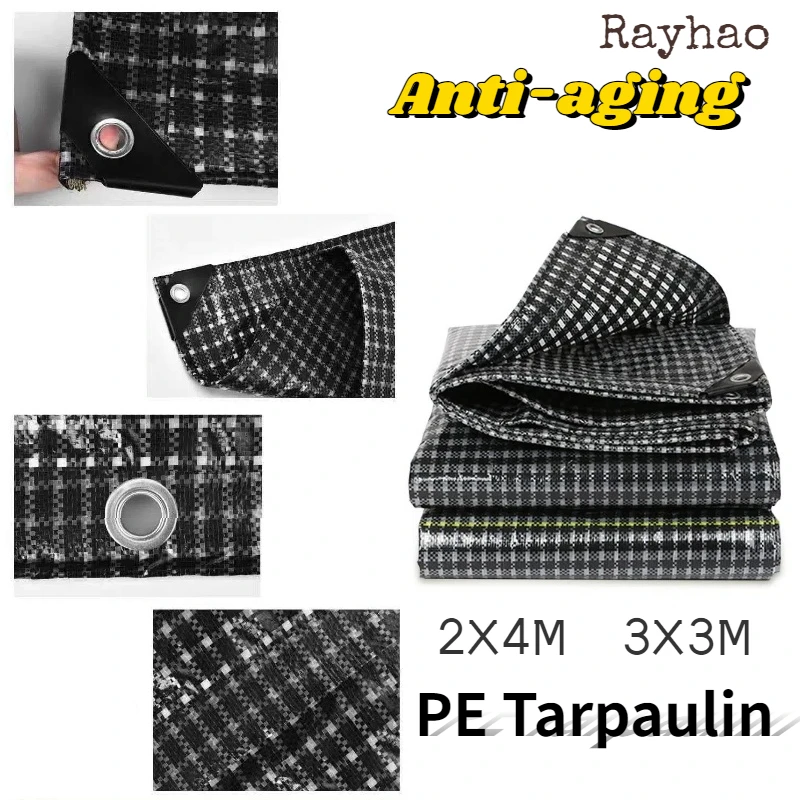 

Rainproof Tarpaulin PE Plastic Waterproof Sunscreen Truck Cover Cloth Indoor Dustproof Cloth Anti-aging Black White Shading Mesh