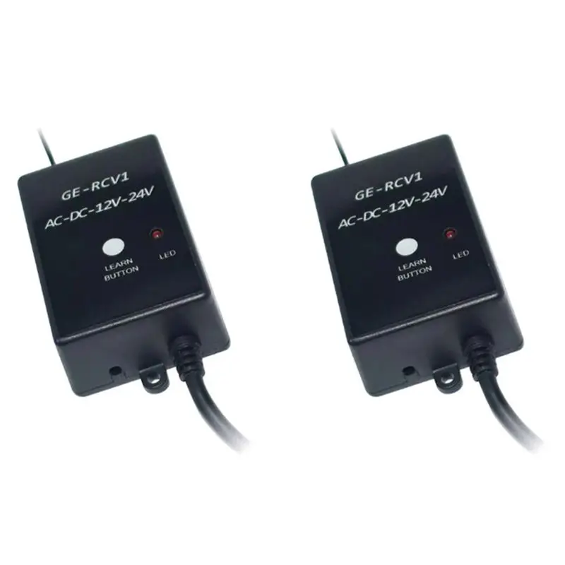 2X GE-RCV1 Receiver 433.92Mhz DC/AC 12V/24V For Gate Garage Door Remote Rolling Code And Fixed Code External Receivers-Y41A